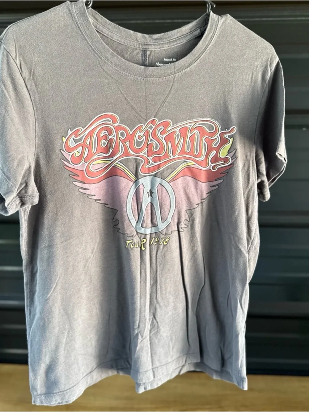 Aerosmith Tour 1978 Graphic Tee in Faded Gray - Picture 1 of 3